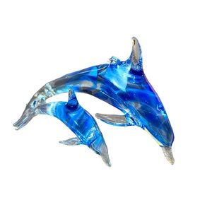 Art glass dolphin figurine